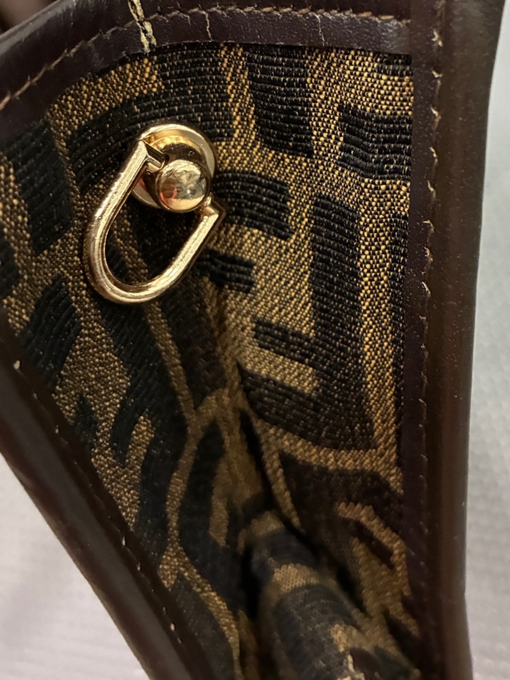 Fendi Zucca Print Zip Clutch / Pouch Vintage Brown Canvas-usedconditions - Picture 8 of 12